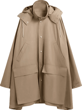 Lemaire - RAINCOAT WITH DETACHABLE HOOD in GREIGE