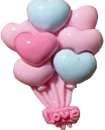 pink heart balloons hair clip