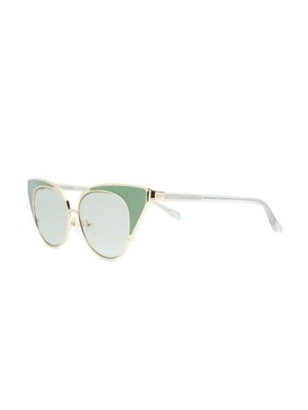 N°21 Nº 21 X Linda Farrow Cat-Eye Sunglasses N21S18C3SUN Green | Farfetch
