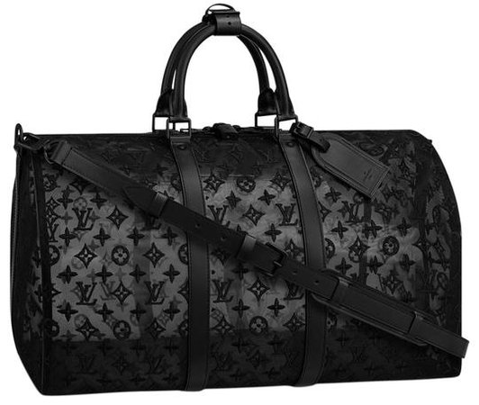 Louis Vuitton Keepall Rare See Through Fw19 Monogram Bandouliere 50 871196 Black Mesh Weekend/Travel Bag - Tradesy