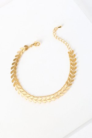 Gold Bracelet - Dainty Layered Bracelet - Arrow Chain Bracelet