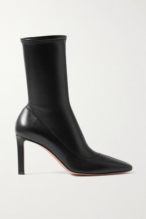 Black Hannah leather ankle boots | Amina Muaddi | NET-A-PORTER