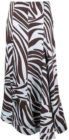 zebra print asymmetric skirt