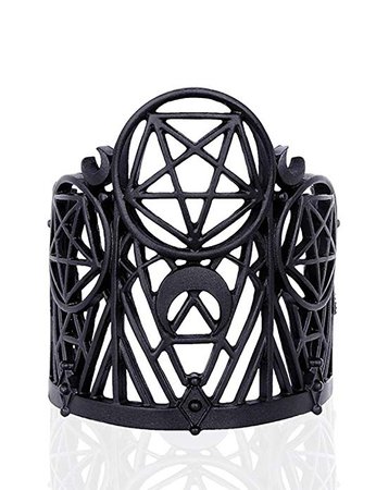 Amazon.com: Restyle Witchcraft Gothic Pentagram Black Metal Intricate Cuff Bracelet: Clothing