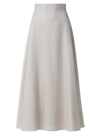 Akris Linen & Flax-Blend A-Line Maxi Skirt | SaksFifthAvenue