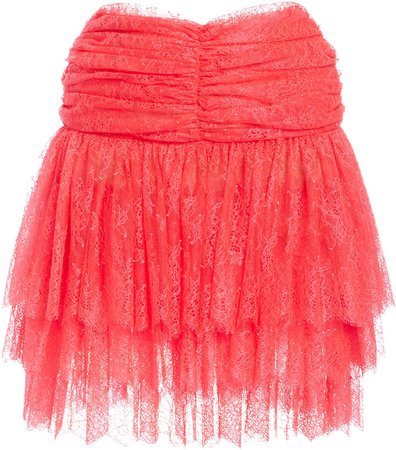 Kalmanovich Neon Ruched Mini Skirt Size: 0