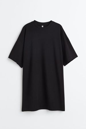 Oversized T-shirt Dress - Black - Ladies | H&M US