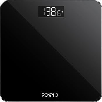 Amazon.com: RENPHO Digital Bathroom Scale, Highly Accurate Body Weight Scale with Backlit LED Display, Measures Weight up to 400 lb/180kg, Batteries Included, Black-Core 1S : Health & Household