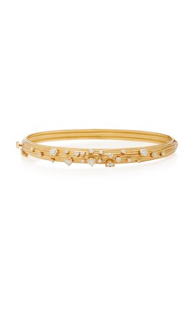 Plisse 18K Gold Diamond Bracelet by Hueb | Moda Operandi