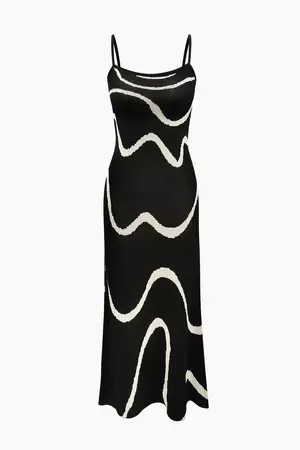 Swirl Stripe Knit Cami Midi Dress – Micas