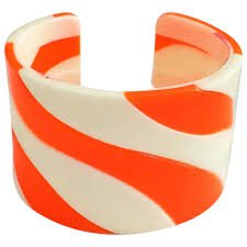 orange and white bracelet
