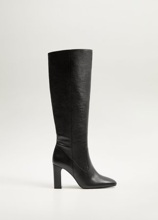 Leather high-leg boots - Women | Mango United Kingdom
