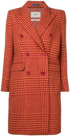 Paltò gingham double-breasted coat