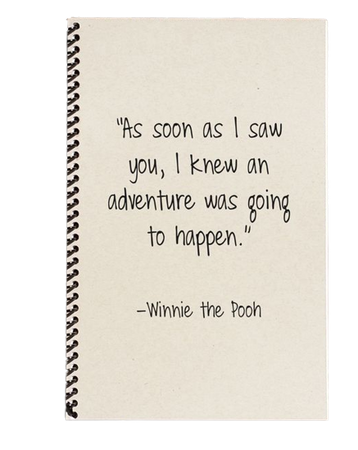 Adventure Quote on Book Binding Winnie the Pooh
