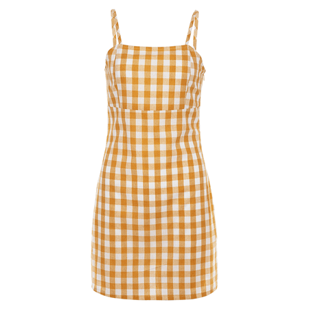 JESSICABUURMAN – KIOTR Checkered Plaid Cami Mini Dress