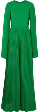 SemSem - Pleated Crepe Jumpsuit - Emerald