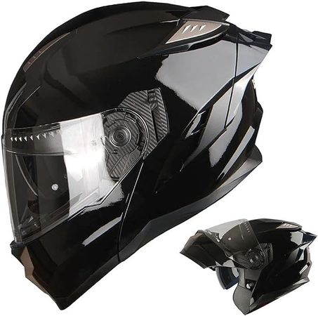Amazon.com: 1Storm Motorcycle Modular Full Face Helmet DOT Adults Street Bike Flip up Dual Visor Sun Inner Shield Anti Fog Pinlock Shield: Matt Black : Automotive
