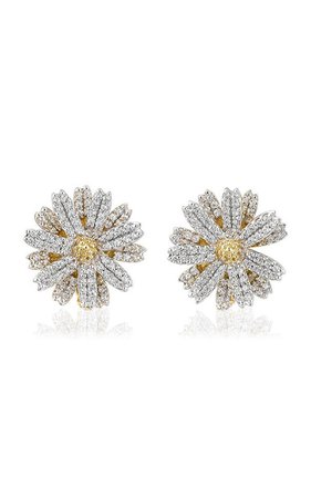 18k Gold And Rhodium Daisy Diamond Earrings By Anabela Chan | Moda Operandi