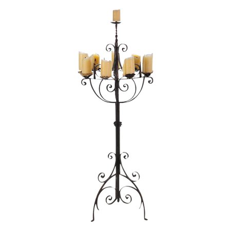 Spanish Revival Wrought Iron 8 Arm Candle Holder | Chairish