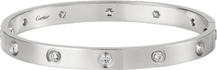 CRB6040717 - LOVE bracelet, 10 diamonds - White gold, diamonds - Cartier