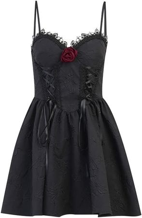 Amazon.com: Gothic Cute Dresses for Teen Girls Junior Black Spaghetti Strap Goth Backless Sleeveless Sexy Punk Cocktail Prom Party : Clothing, Shoes & Jewelry