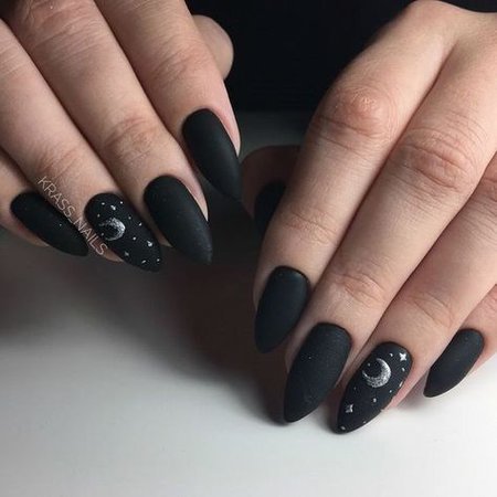 black space nails art