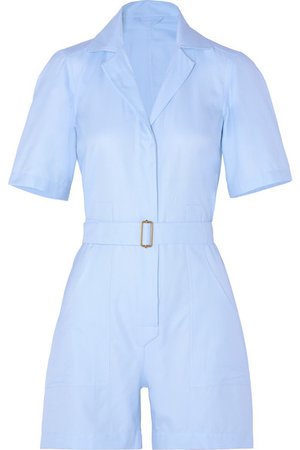 Giuliva Heritage Collection | The Sienna belted cotton Oxford playsuit | NET-A-PORTER.COM