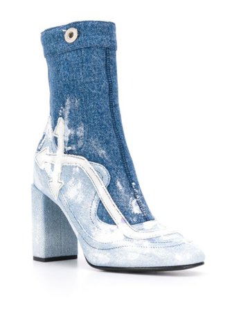 Off-White Denim Ankle Boots OWIA197R207731107101 Blue | Farfetch