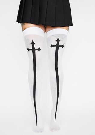Icy Hail Mary Cross Thigh Highs