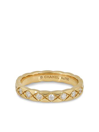 Shop gold Chanel Pre-Owned 18kt yellow gold Coco Crush diamond ring with Express Delivery - Farfetch
