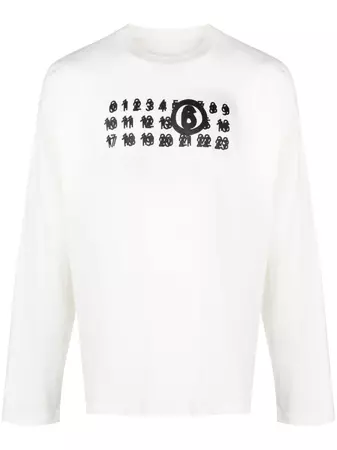 MM6 Maison Margiela numbers-motif Cotton T-shirt - Farfetch