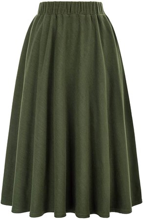 50s Retro Plaid Midi Swing Skirts Wear to Work Size M KK495-4 at Amazon Women’s Clothing store