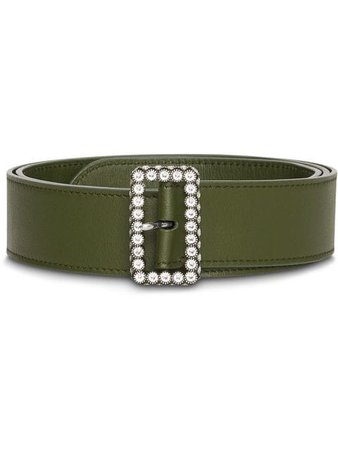 Burberry Leather Belt with Crystal Buckle