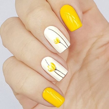 white yellow nails - Google Search
