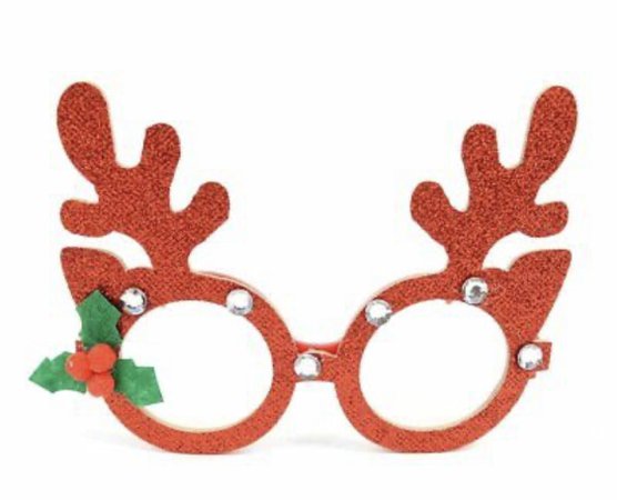 BG Novelty Christmas Holiday Glitter Reindeer Glasses Festive Winter Accessory