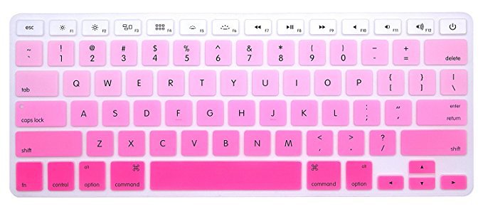 HRH Gradient Pink Keyboard Cover Silicone Skin for MacBook Air 13 and MacBook Pro 13" 15" 17" (with or w/out Retina,Not Fit 2016 Macbook Pro 13 15 with/without Touch Bar) US Layout