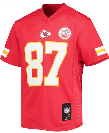 Outerstuff Youth Travis Kelce Red Kansas City Chiefs Replica Player Jersey $55