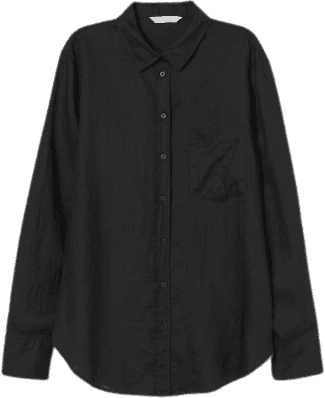 Black linen shirt