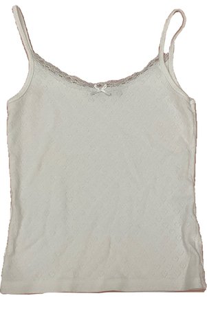 white brandy melville heart print lace cami with bow