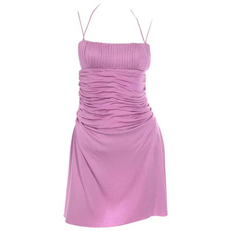 Gianni Versace Vintage Lavender Silk Jersey Dress S/S 2000