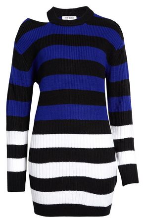 Steve Madden Remi Stripe Cutout Long Sleeve Sweater Dress | Nordstrom