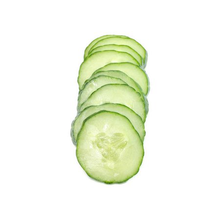 row of cucumber slices