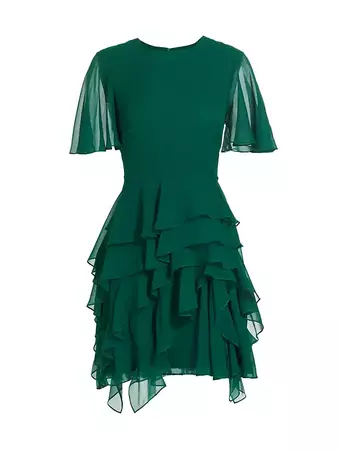 Shop Jason Wu Collection Silk Chiffon Ruffled Minidress | Saks Fifth Avenue