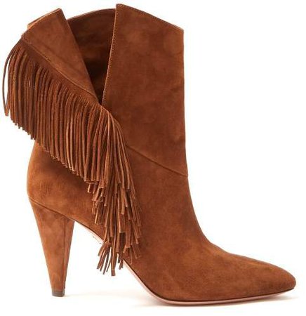 Apache 85 Fringed Suede Ankle Boots - Womens - Tan