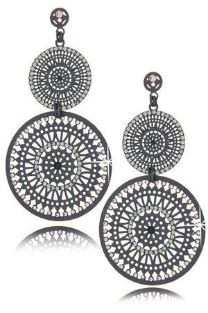 LK DESIGNS DOUBLE SUN Gray Crystal Earrings – PRET-A-BEAUTE.COM