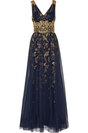 Blue and Gold Gown - Pinterest