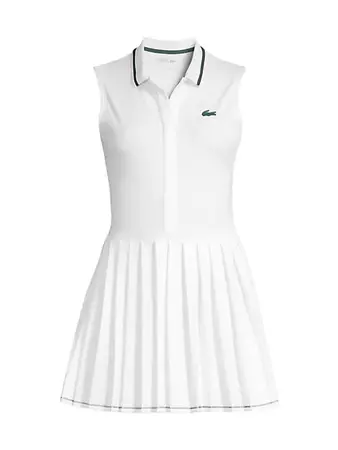 Shop Lacoste Golf & Tennis Sleeveless Polo Pleated Dress | Saks Fifth Avenue