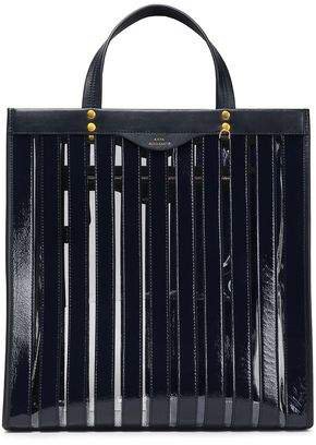 Multi Stripes Leather And Pvc Tote