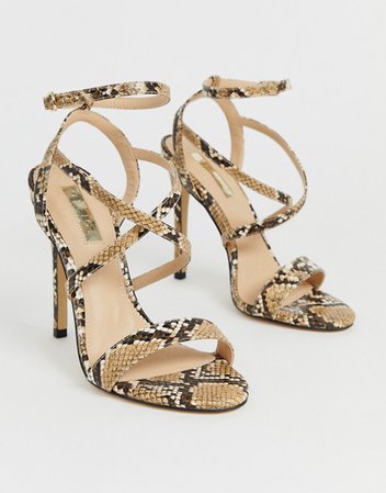 Office Hooria snake strappy heeled sandals | ASOS