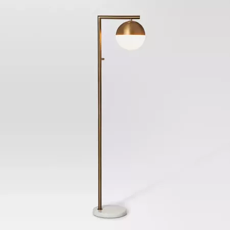 Geneva Single Glass Globe Floor Lamp Brass Includes Energy Efficient Light Bulb - Project 62™ : Target